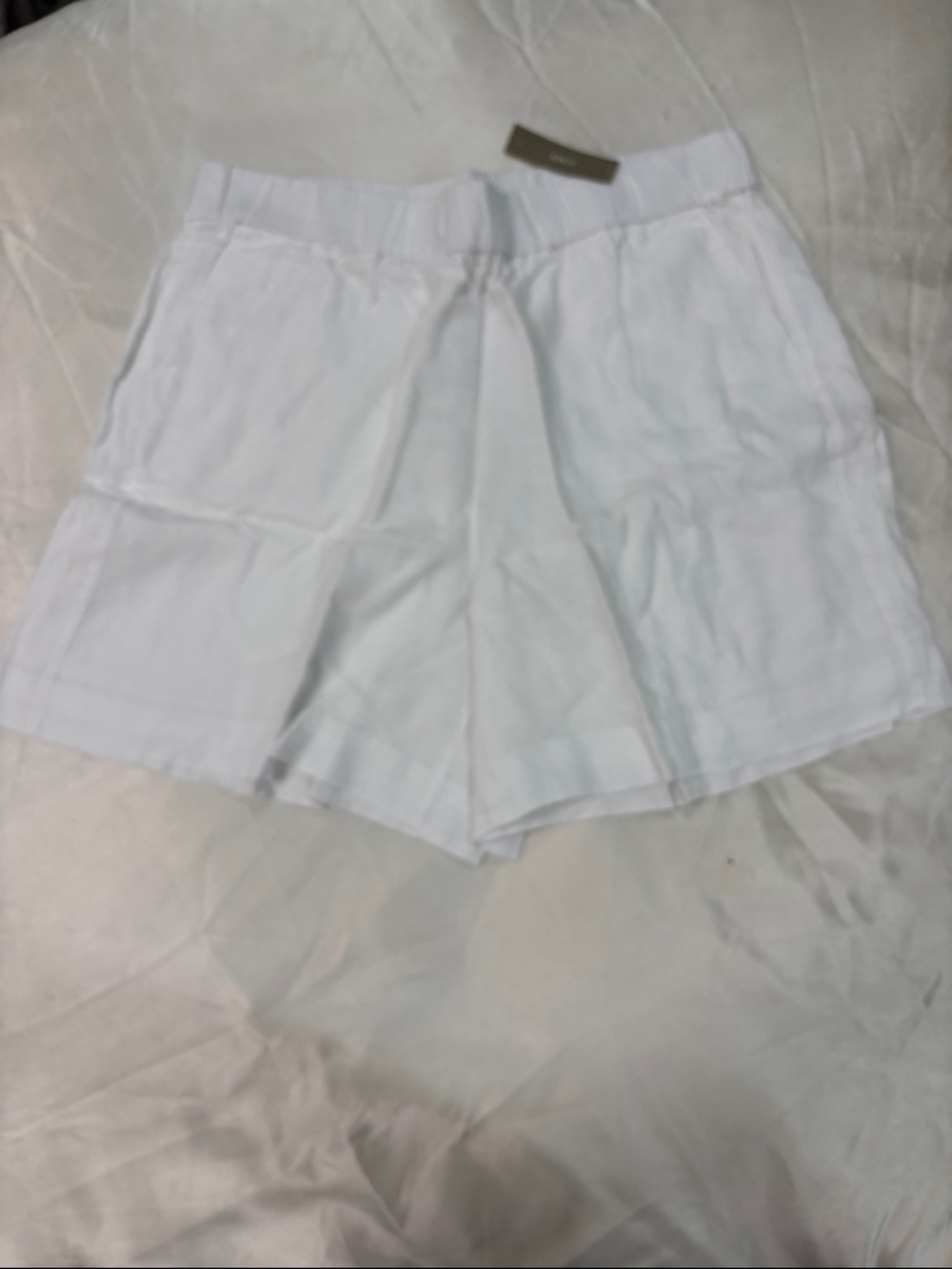 NWT J. Crew White Linen-Blend Pull-On Bermuda Shorts